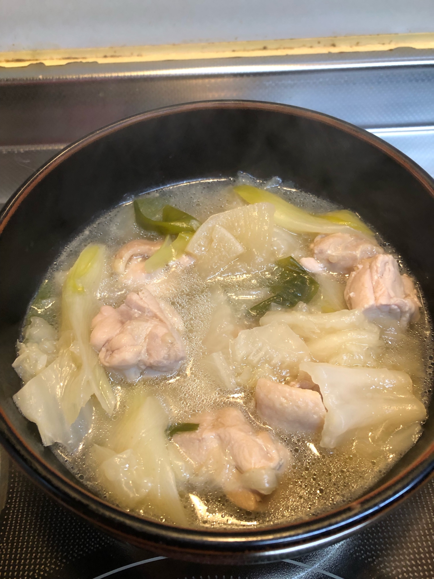 鶏肉と白菜と長ネギのスープ^_^