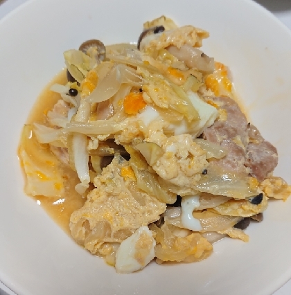 冷蔵庫にある物で玉子とじ