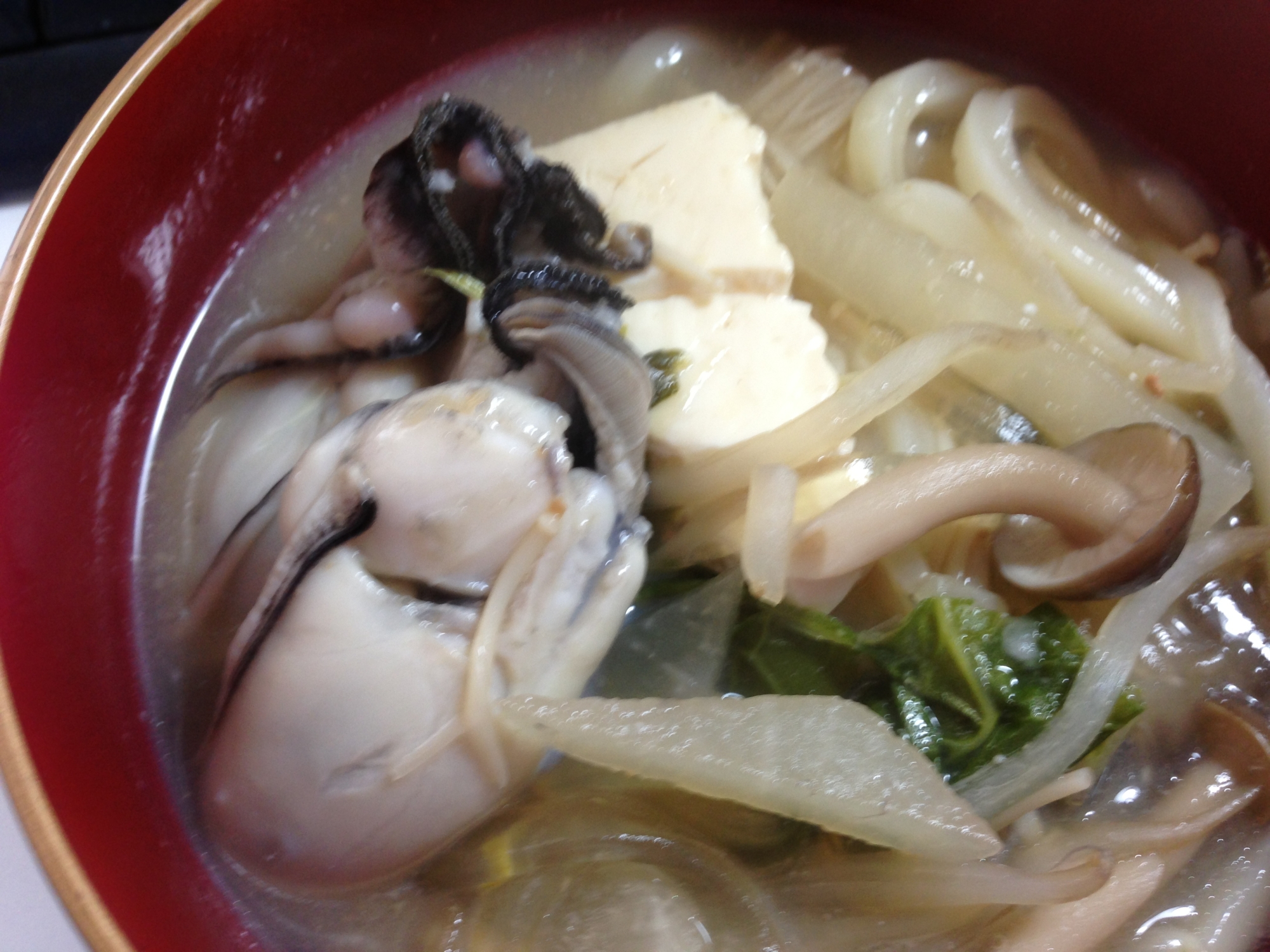 牡蠣の味噌煮込みうどん