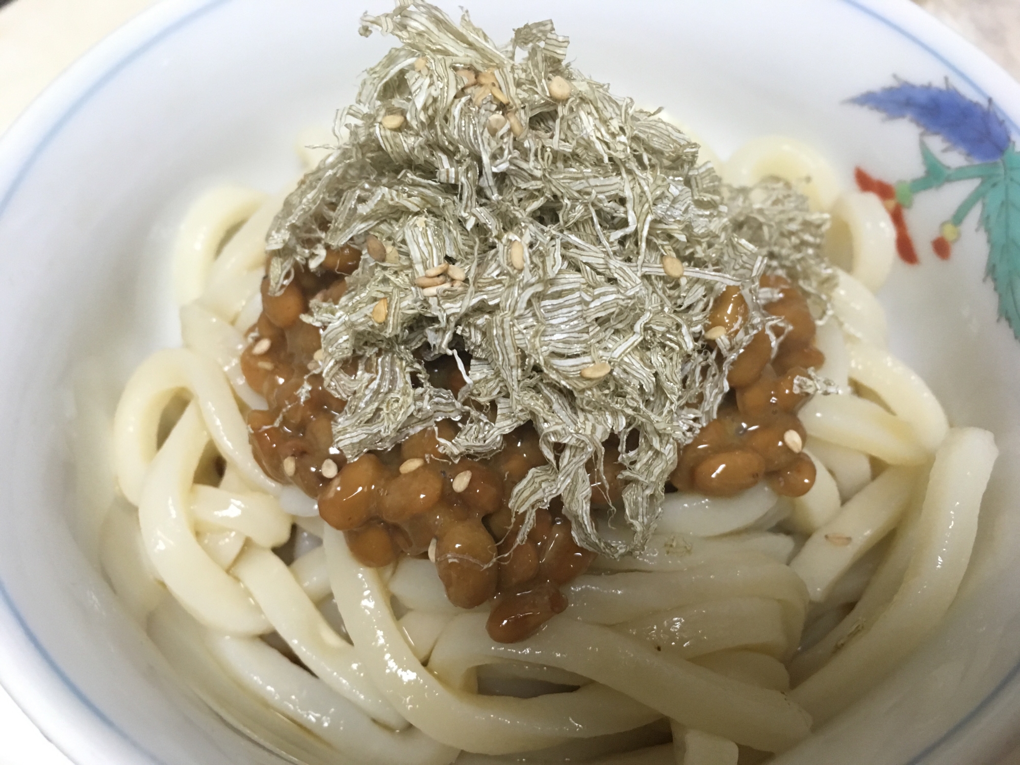 冷製！納豆とろろ昆布うどん♪