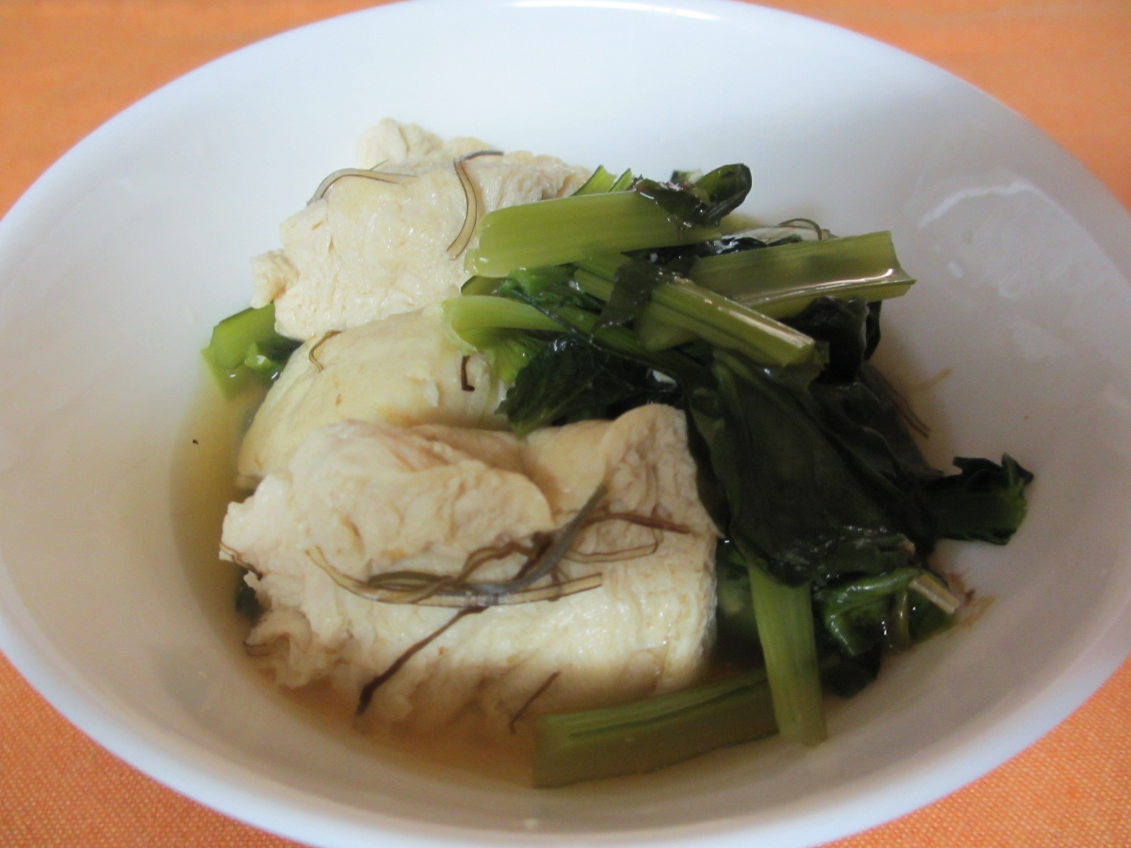 凍り豆腐と小松菜の煮浸し