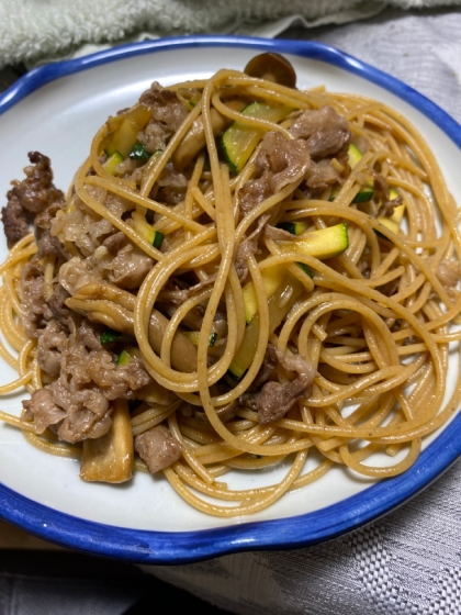 牛肉と茄子の和風パスタ