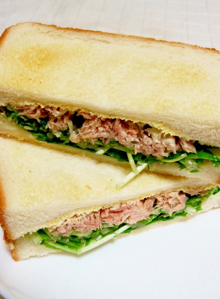 しゃきしゃき水菜 ツナマヨサンド レシピ 作り方 By ｙａｍａｔ 楽天レシピ