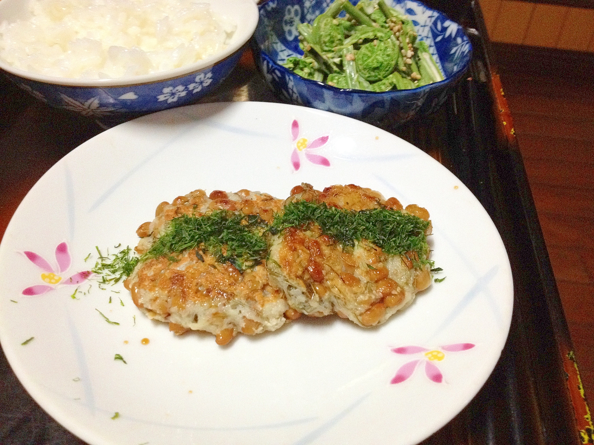 すりおろし長芋と納豆・ねばもっちり焼き