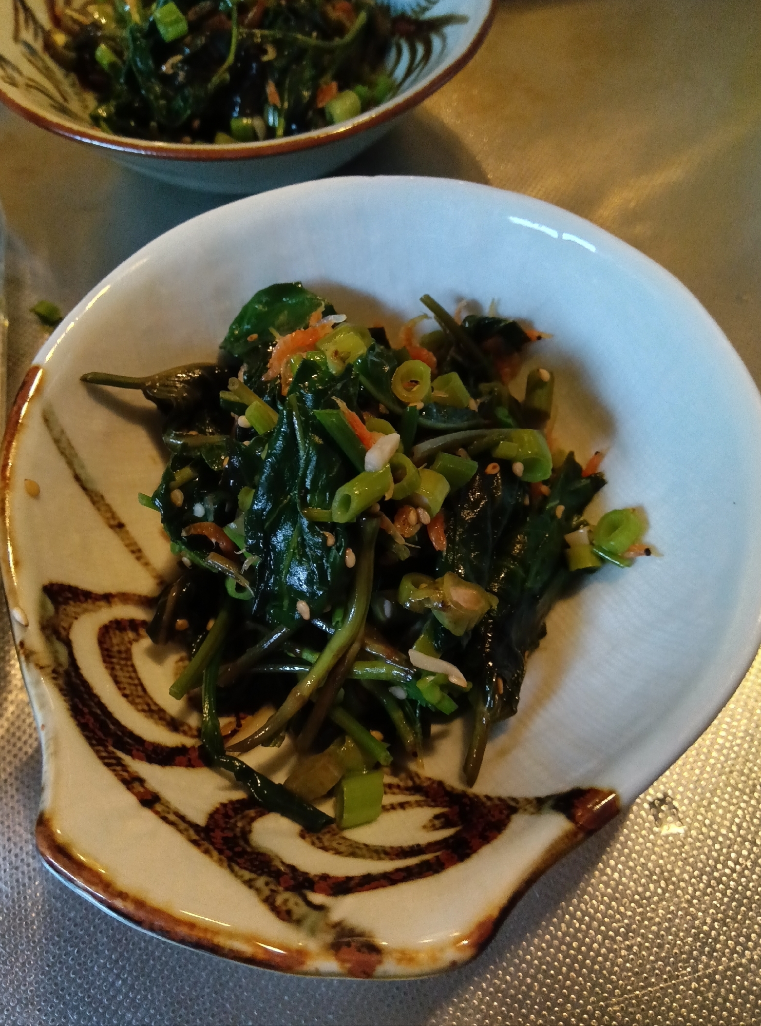 空芯菜のアミエビ 炒め