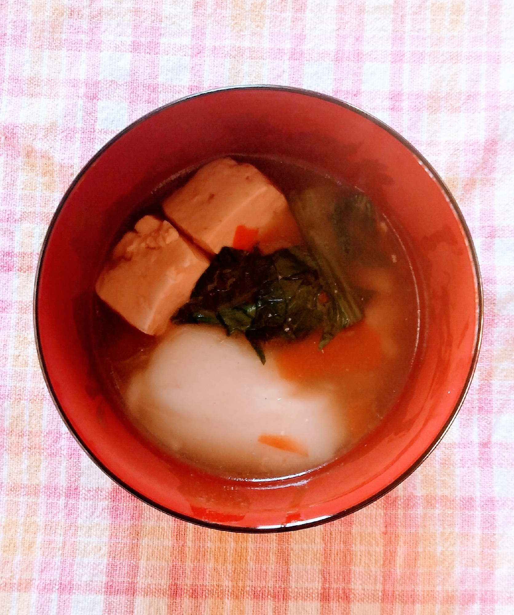 お正月に☆チンゲン菜と豆腐の雑煮