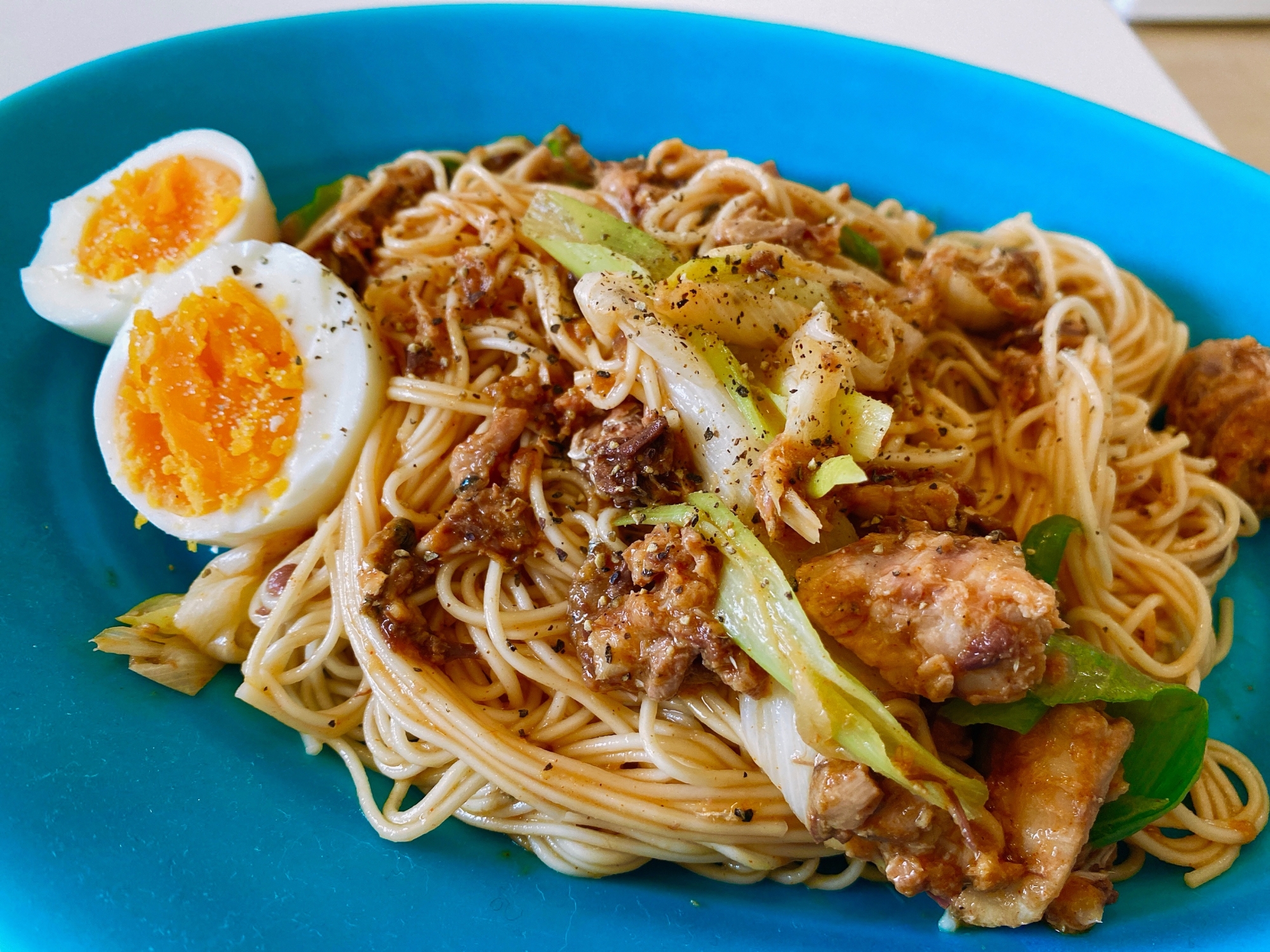 サバ缶と素麺のビビン麺