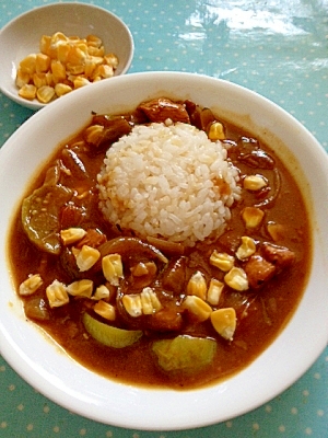 我が家のとうもろこし入り贅沢夏野菜カレー♪