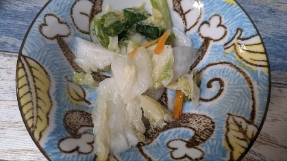 浅漬けの素でわさび風味の白菜の漬物