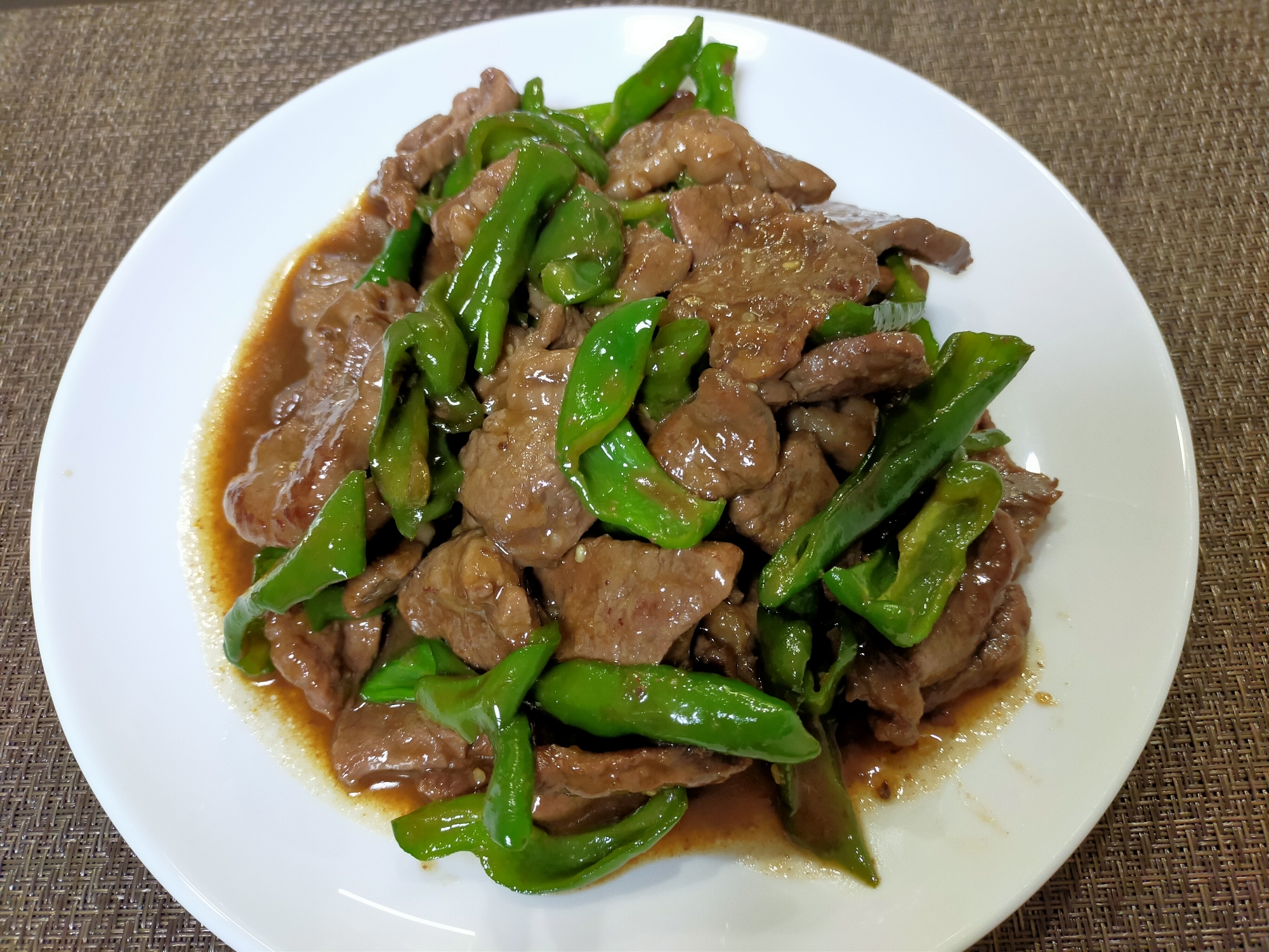 牛肉とピーマンの焼肉のタレ炒め