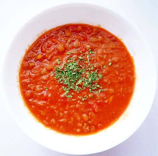トマト缶で作るレンズ豆スープ
