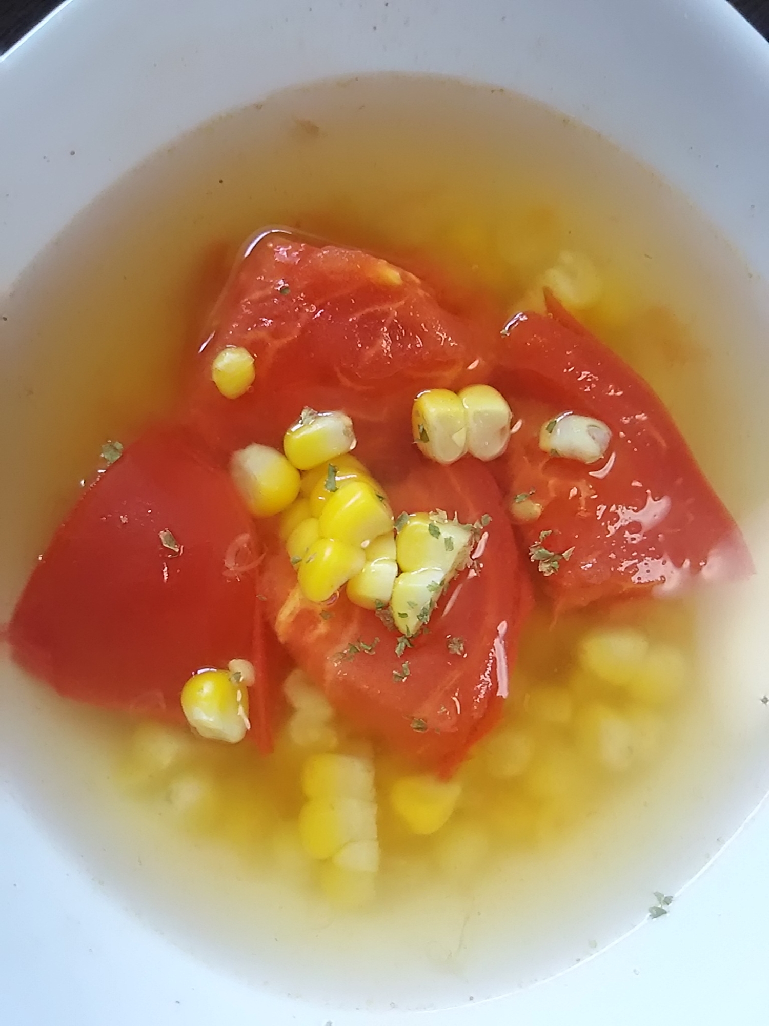 トマトとコーンのスープ(^^)
