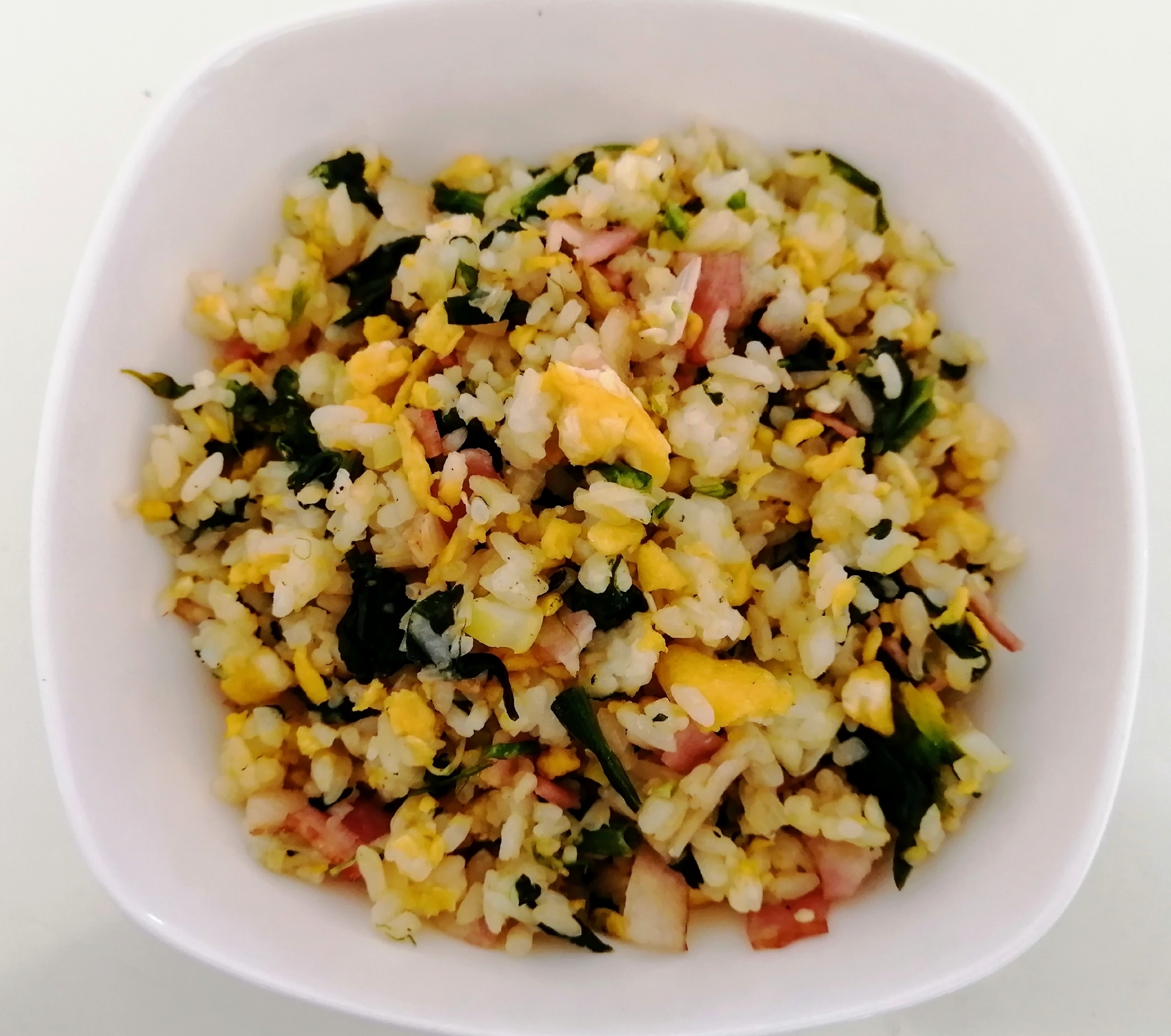 ほうれん草とベーコンのチャーハン