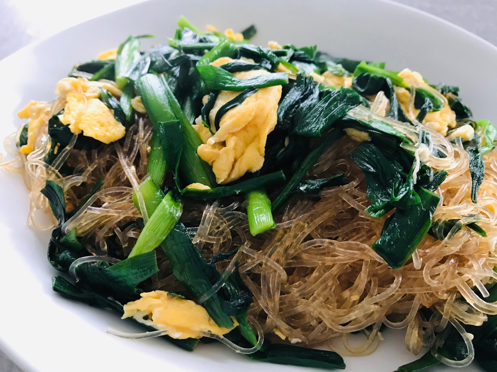 ご飯のお供♫春雨のニラ玉オイスター炒め