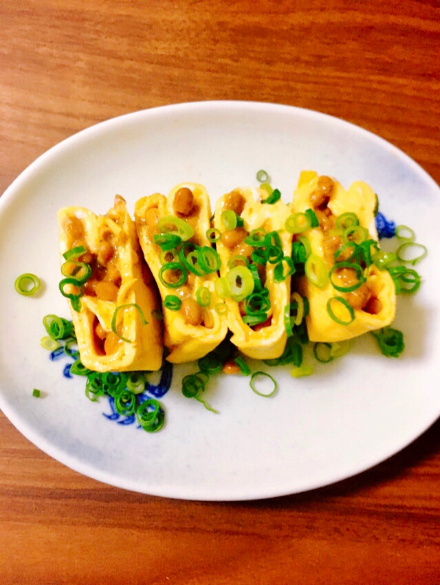 白だしで簡単!ふわとろ♪納豆だし巻き卵