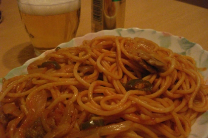 我家の豚肉ナポリタン