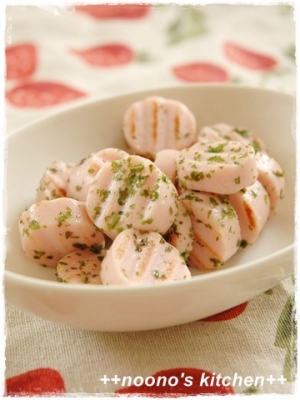 魚肉ソーセージの青のりしお焼き レシピ 作り方 By Noono 楽天レシピ