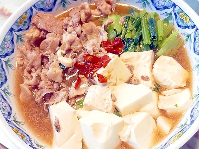 小松菜と豚こまで!肉豆腐の簡単バージョン♪