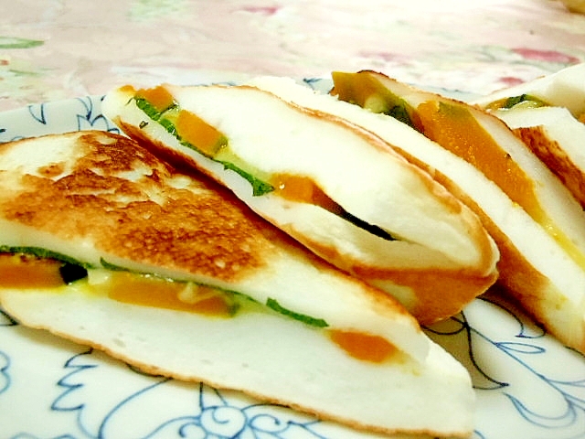 ❤はんぺんde南瓜&チーズ&大葉挟みガリバタ焼き❤