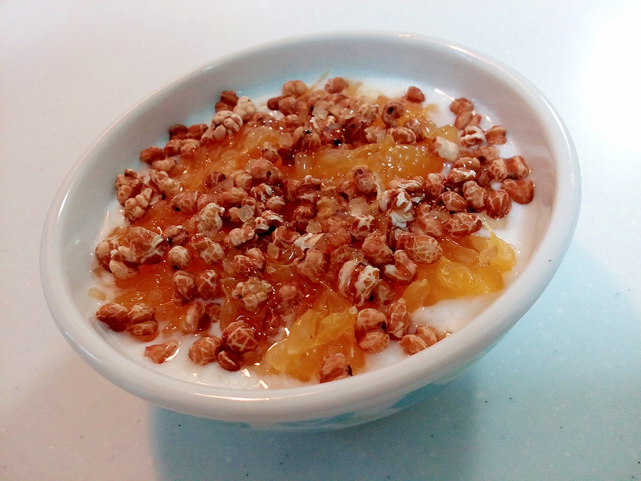 美的　甘夏とはと麦ポン菓子とザラメ糖のヨーグルト