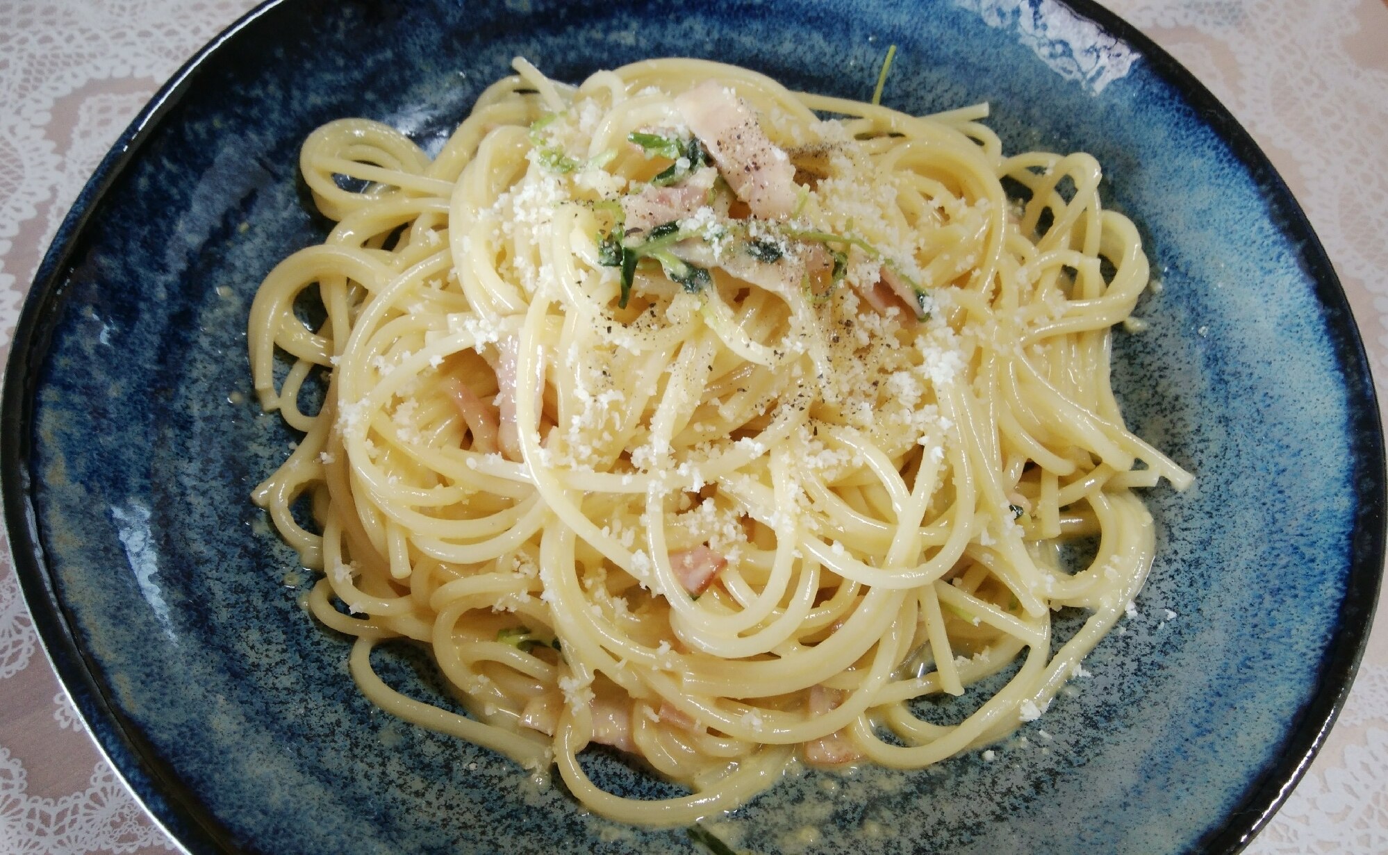 カルボナーラページ 豆苗入り☆カルボナーラ レシピ・作り方 by mamacream - 楽天レシピ