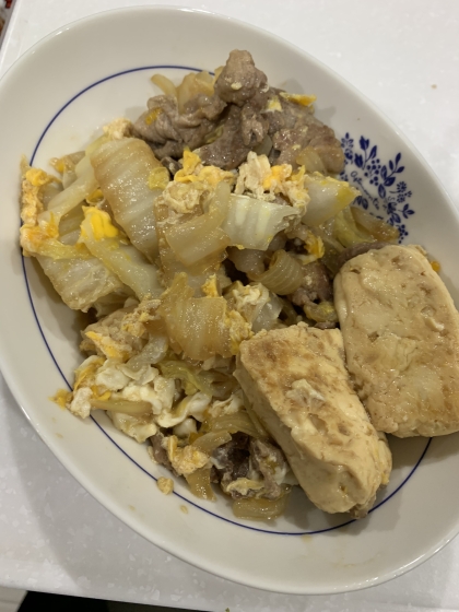 肉豆腐の卵とじ