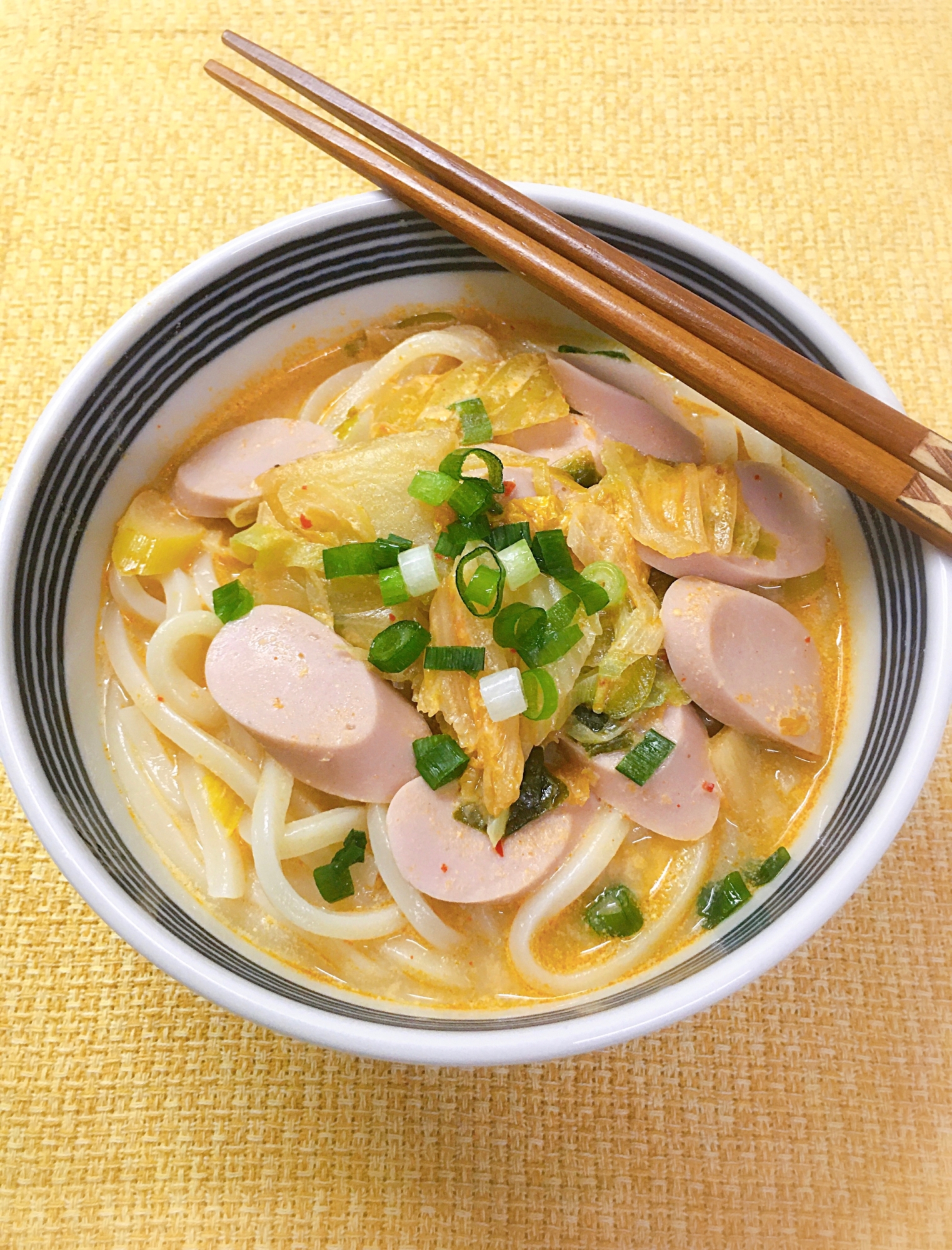 優しい辛さ♡豆乳キムチうどん♪