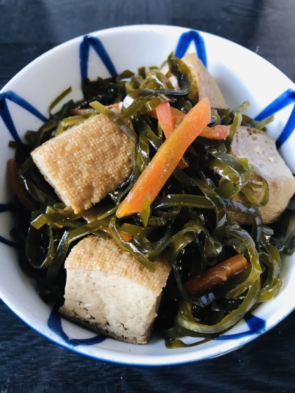 刻み昆布と厚揚げの煮物♪