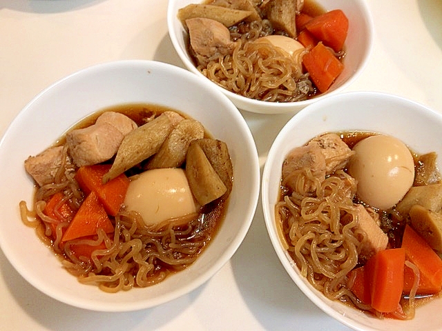 こってり濃い味☆根菜と鶏胸肉と茹で卵のたまり醤油煮