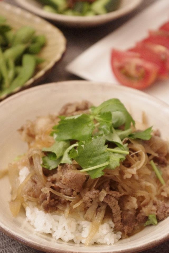 ささがきごぼうたっぷり♪ヘルシー牛丼