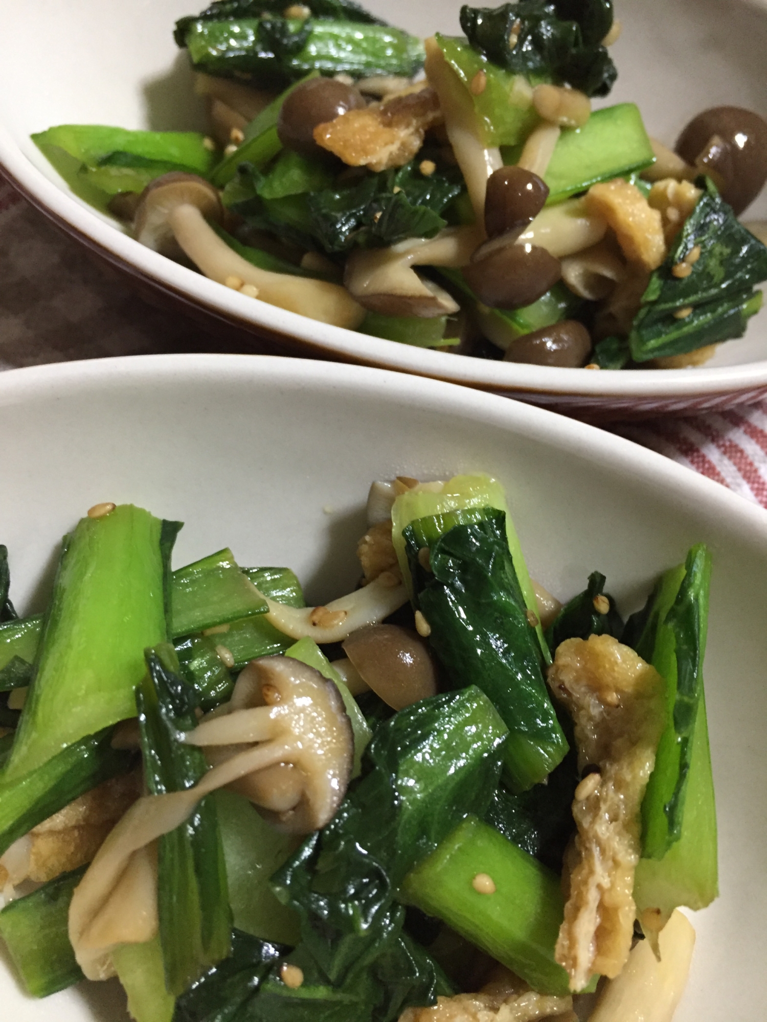 麺つゆで簡単！小松菜の炒め物