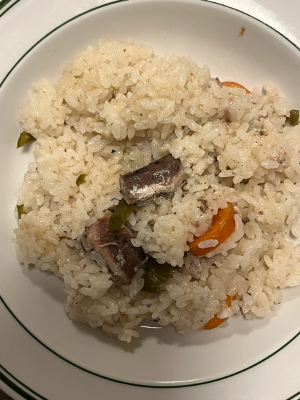 いわし缶と梅干の炊き込みご飯