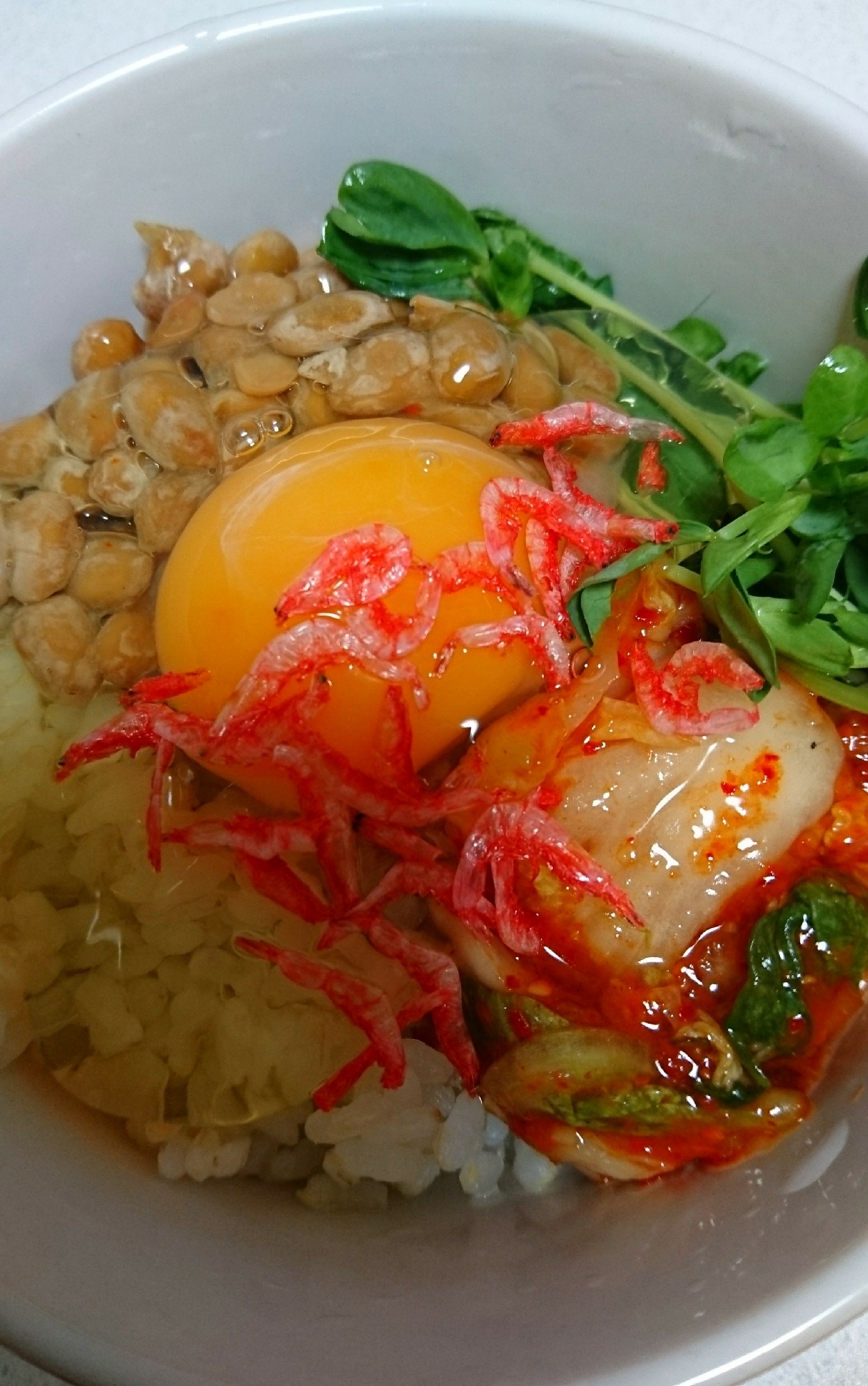 栄養&彩りgood♪納豆キムチのサラダボウル