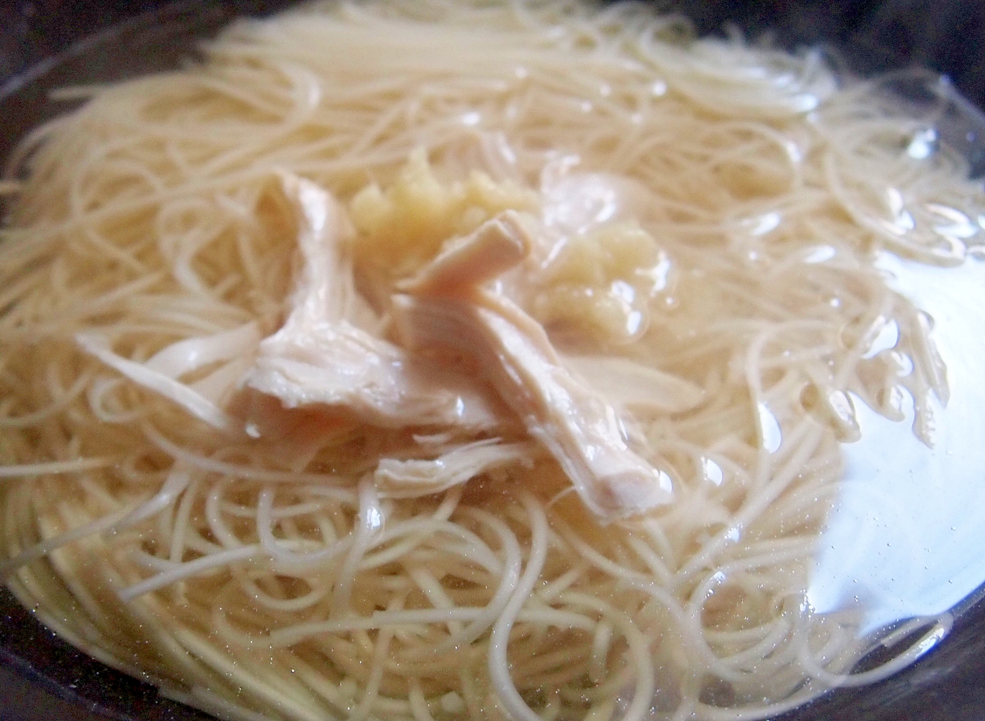 ゆで鶏のしょうがにゅうめん