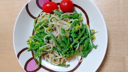 アスパラ菜と手作りツナ☆スパゲッティー