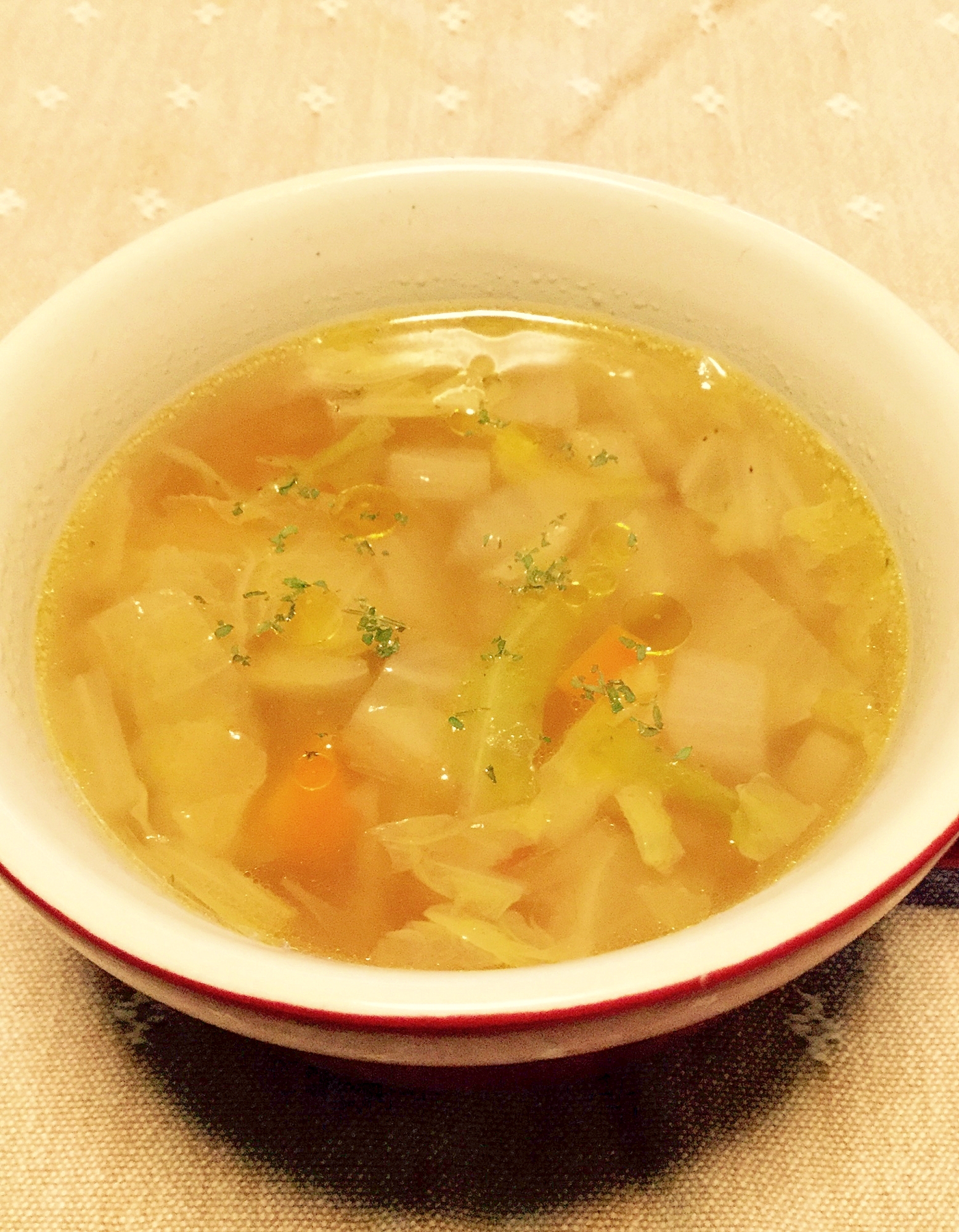 ベジタリアンの食べるスープ〜コンソメ味