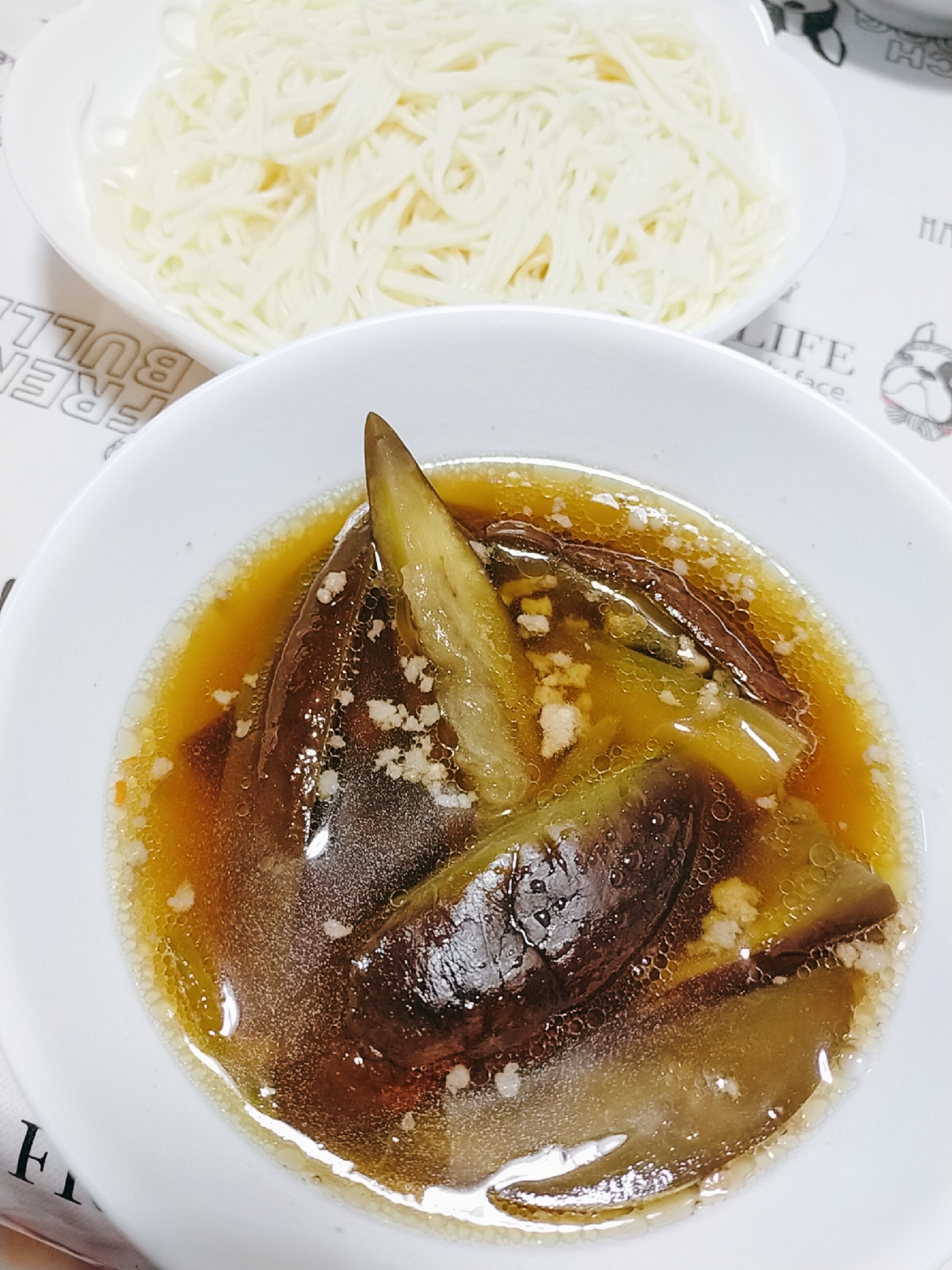 なすとひき肉のそうめん♡