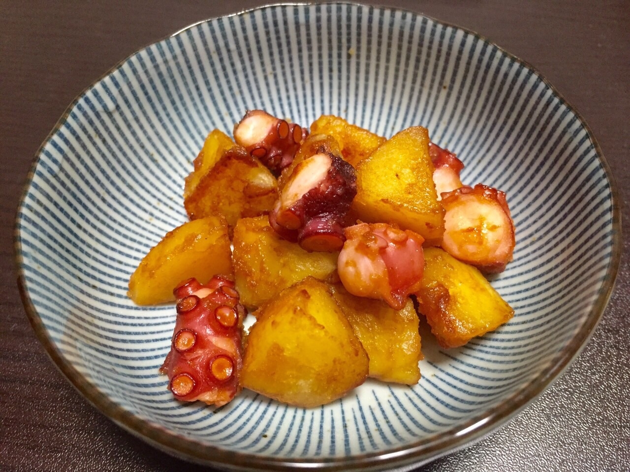 夏おかず♪タコとジャガイモの生姜わさび醤油炒め♪