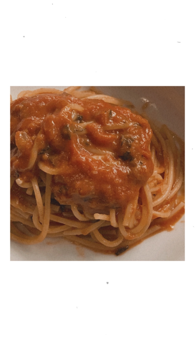 和風トマトソースのスパゲッティ