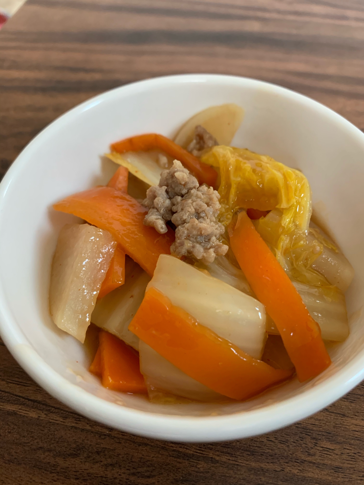 ピリ辛！ひき肉と白菜の煮物