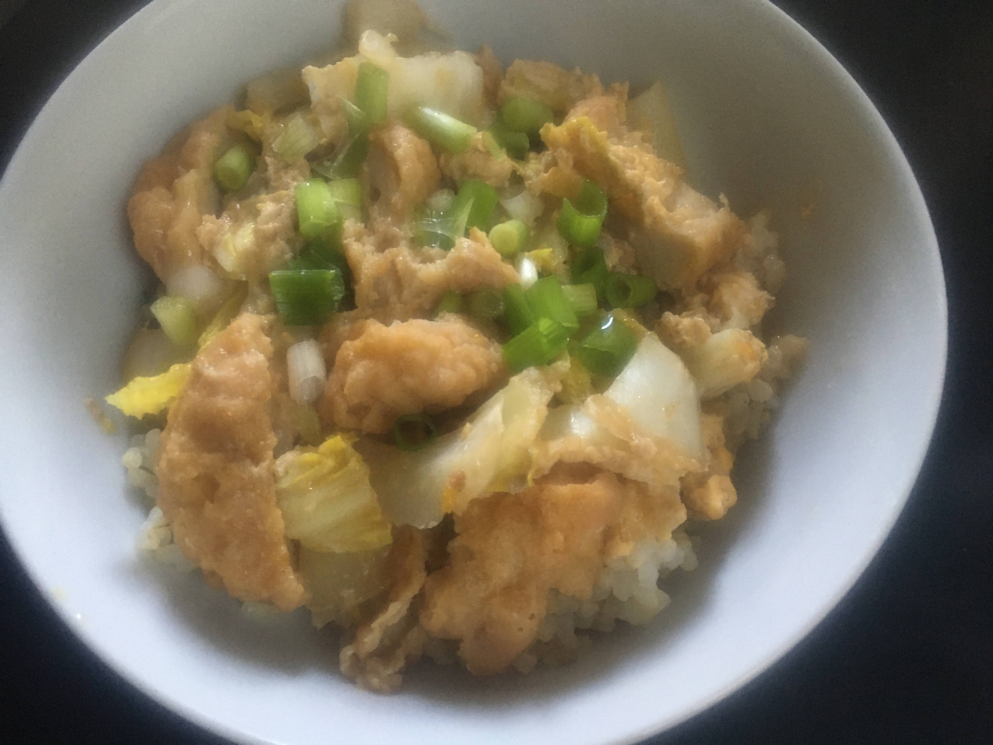 白菜とチキンナゲットで親子丼