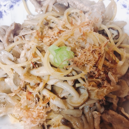 おかかたっぷり和風きのこパスタ