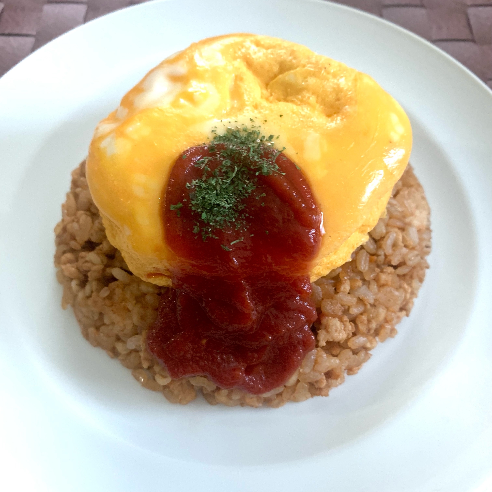 【電子レンジで】まんまるオムライス