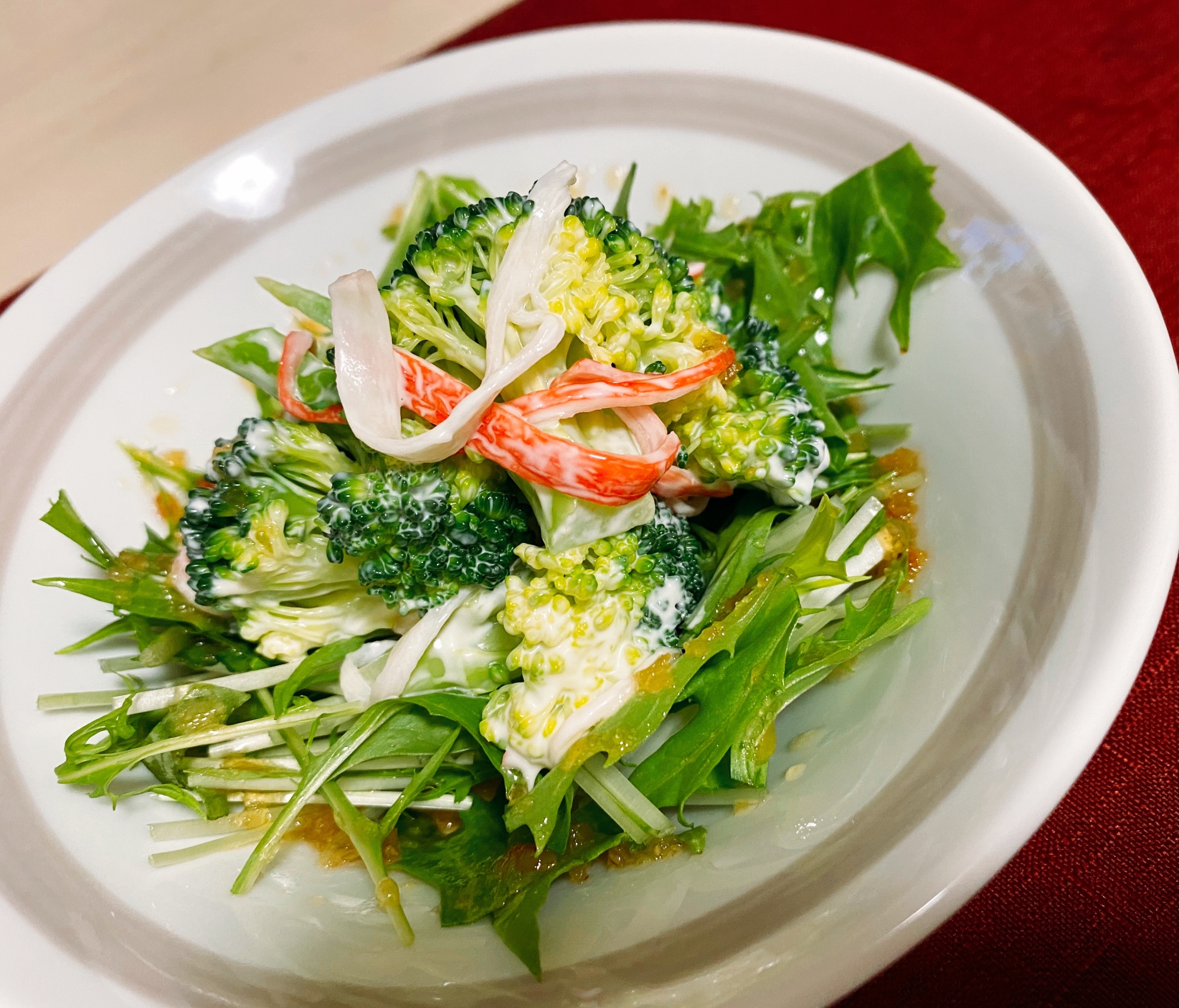 水菜とブロッコリーのサラダ