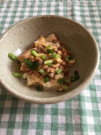 厚揚げと納豆の卵炒め♪