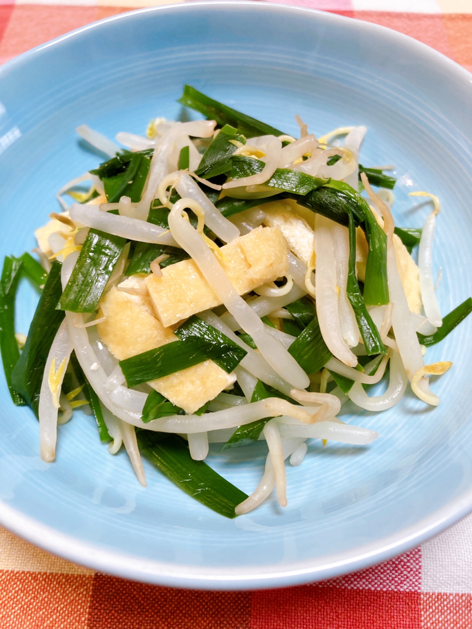 電子レンジで簡単副菜‼ニラもやしのポン酢和え♡