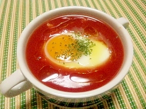 朝食、夜食に♪ とろ～りたまご inトマトスープ♪