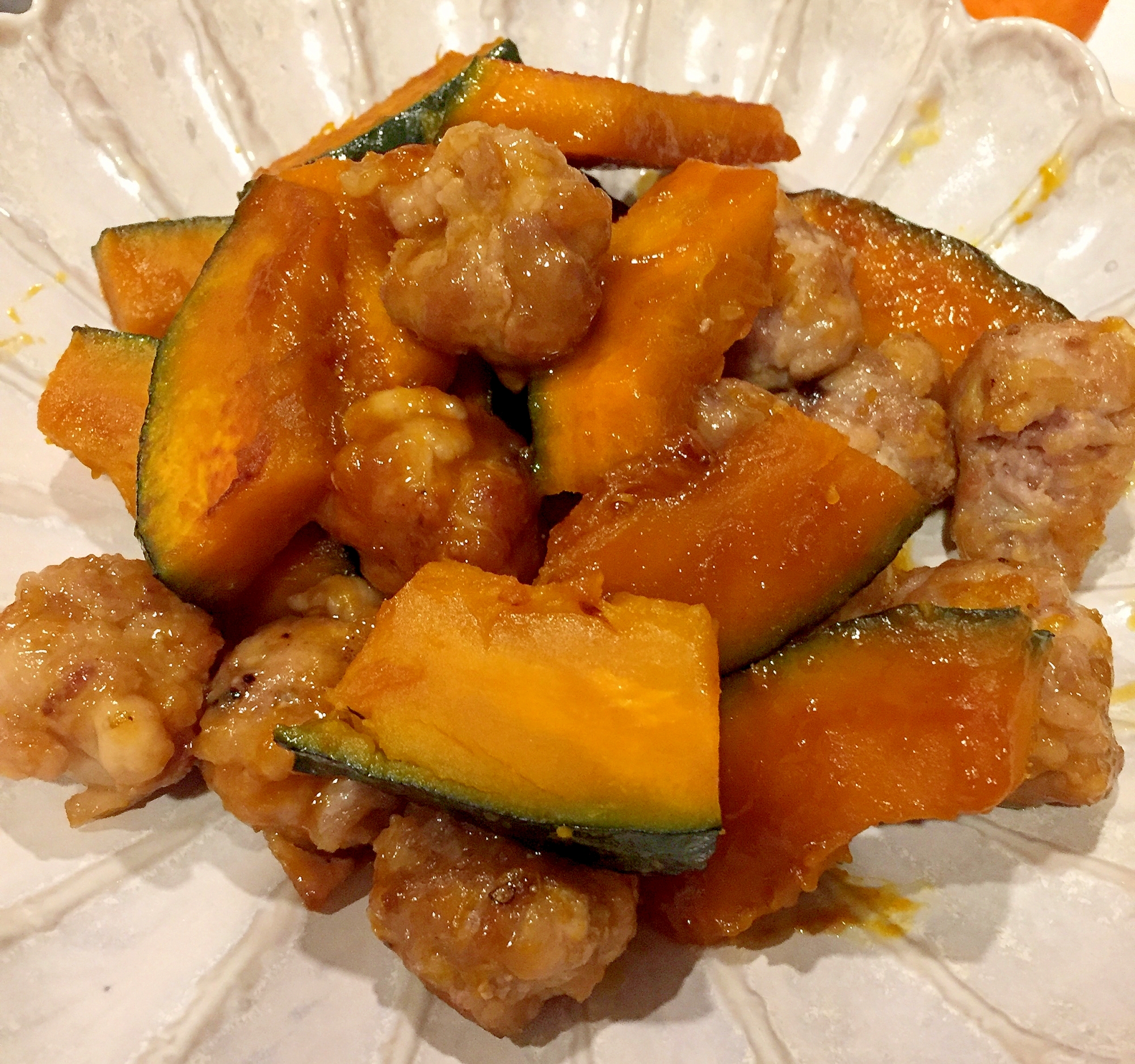 豚コマで かぼちゃと豚こま団子の甘酢炒め レシピ 作り方 By ツル子 楽天レシピ