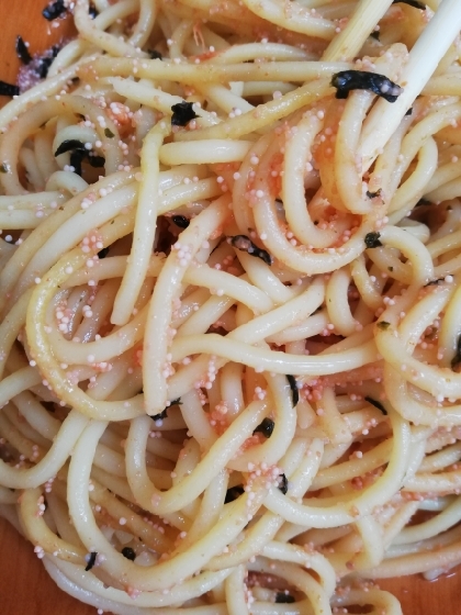オリーブオイルで作る明太子スパゲティ