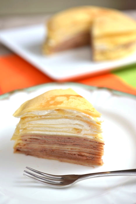 チョコ&ミルククリームの2層ミルクレープ